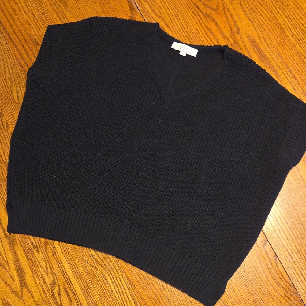 LOFT Black V-Neck Sweater Vest